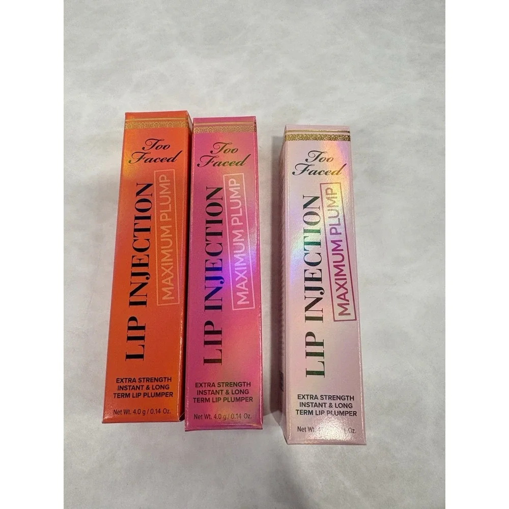 Too Faced Lip Injection Maximum Plump Lot‎ of 3 Full Size Creamsicle Yummy Bear